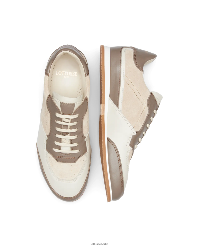 Lottusse Männer Mancor-Sneaker aus weichem Kalbsleder 22LP0115 Taupe Schuhwerk