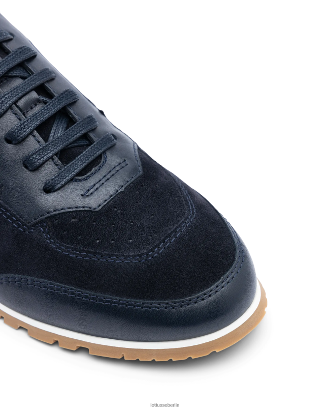 Lottusse Männer Mancor-Sneaker aus weichem Kalbsleder 22LP0116 Marineblau Schuhwerk