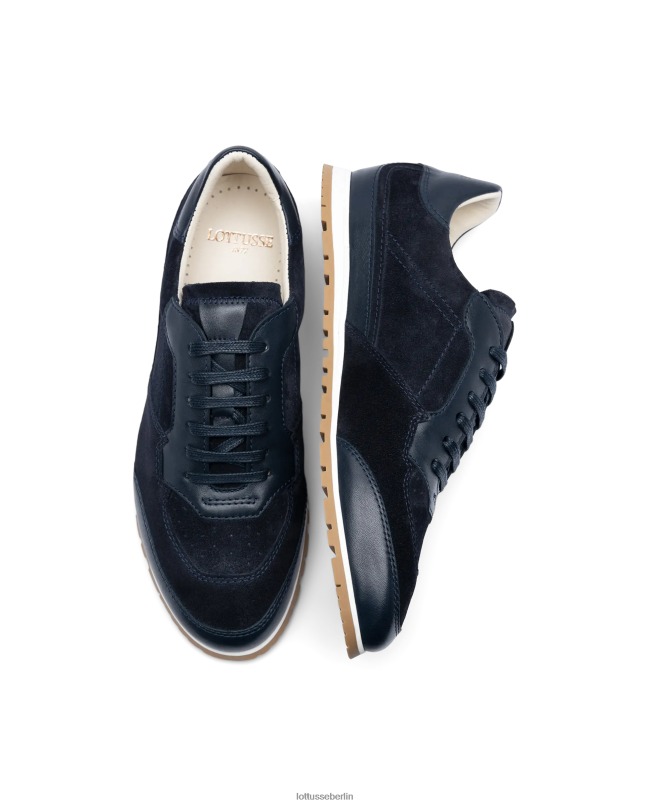 Lottusse Männer Mancor-Sneaker aus weichem Kalbsleder 22LP0116 Marineblau Schuhwerk