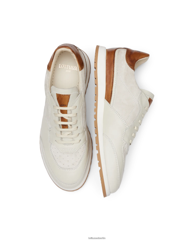 Lottusse Männer Mancor-Sneaker aus weichem Kalbsleder 22LP0194 cremefarben Schuhwerk
