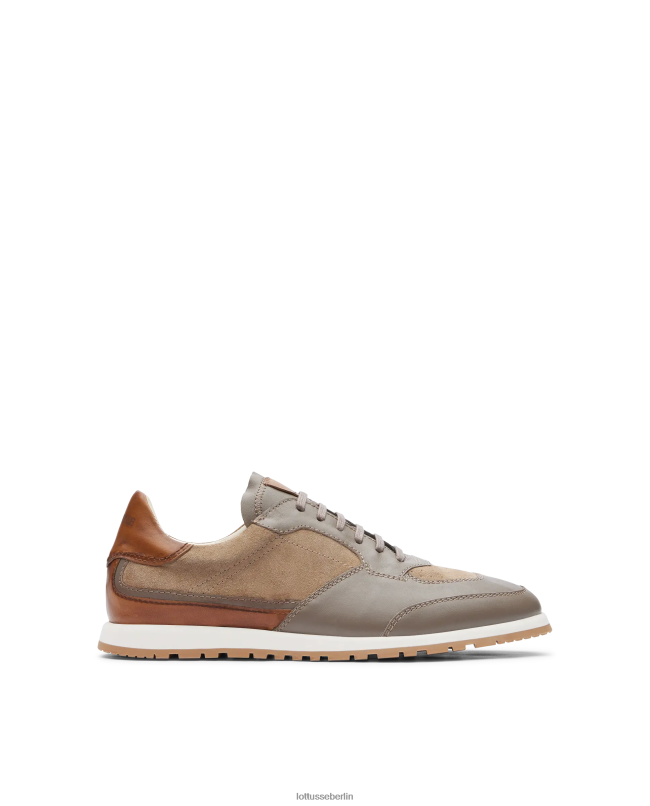 Lottusse Männer Mancor-Sneaker aus weichem Kalbsleder 22LP0195 Taupe Schuhwerk