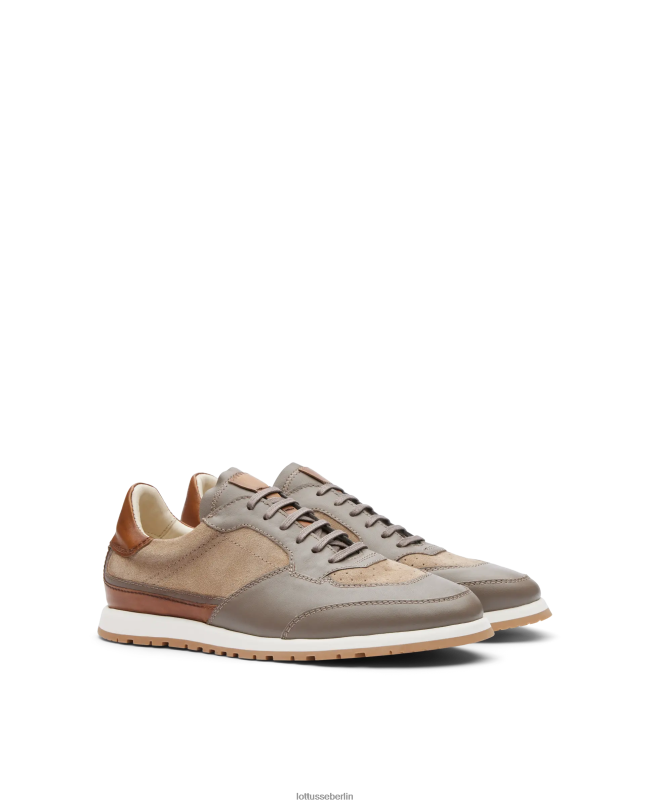 Lottusse Männer Mancor-Sneaker aus weichem Kalbsleder 22LP0195 Taupe Schuhwerk