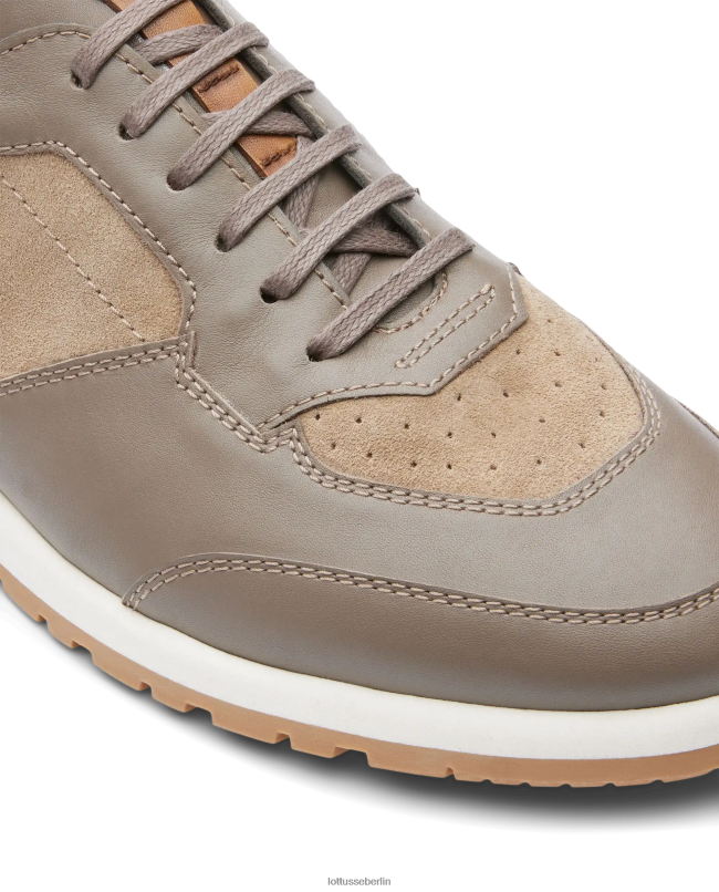 Lottusse Männer Mancor-Sneaker aus weichem Kalbsleder 22LP0195 Taupe Schuhwerk