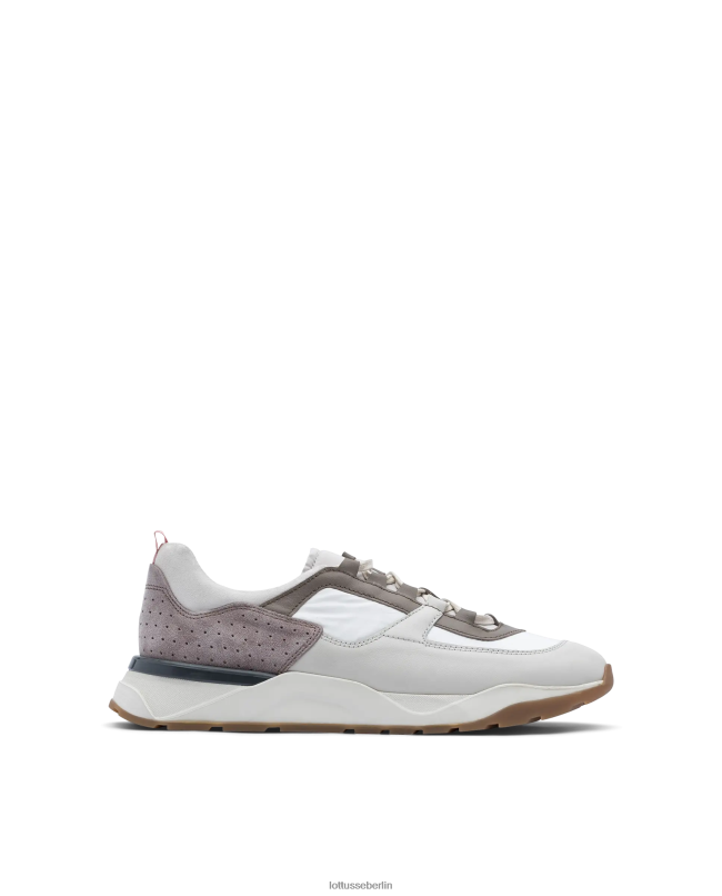 Lottusse Männer Mehrfarbige Osaka-Sneaker aus weichem Kalbsleder 22LP0119 Taupe Schuhwerk