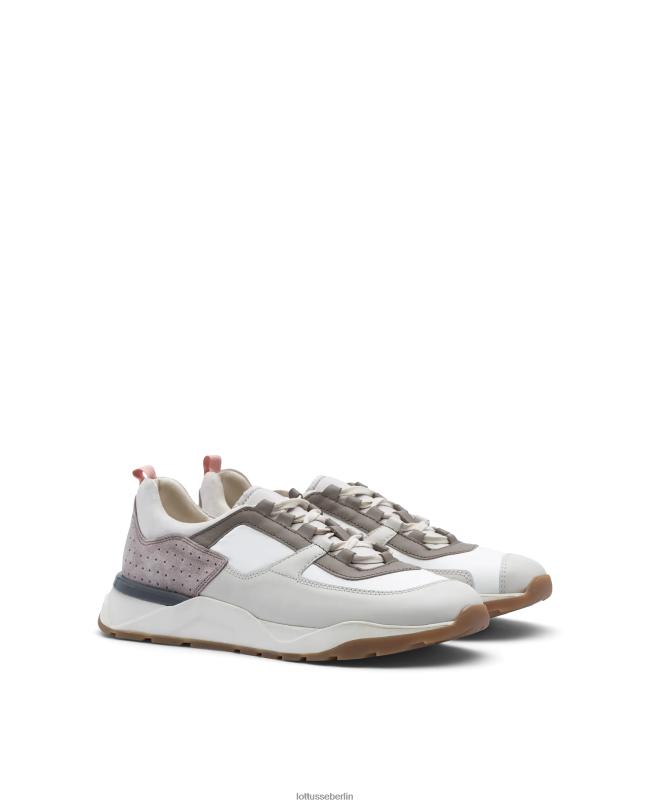 Lottusse Männer Mehrfarbige Osaka-Sneaker aus weichem Kalbsleder 22LP0119 Taupe Schuhwerk