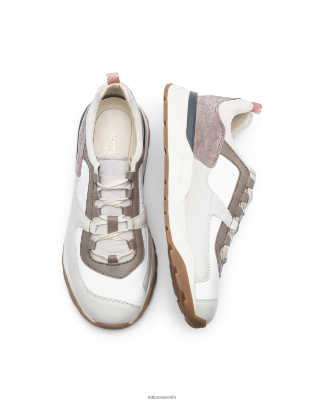 Lottusse Männer Mehrfarbige Osaka-Sneaker aus weichem Kalbsleder 22LP0119 Taupe Schuhwerk