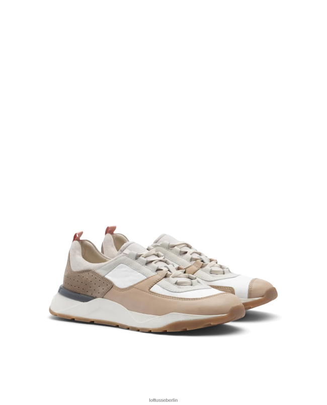 Lottusse Männer Mehrfarbige Osaka-Sneaker aus weichem Kalbsleder 22LP0120 natürlich Schuhwerk