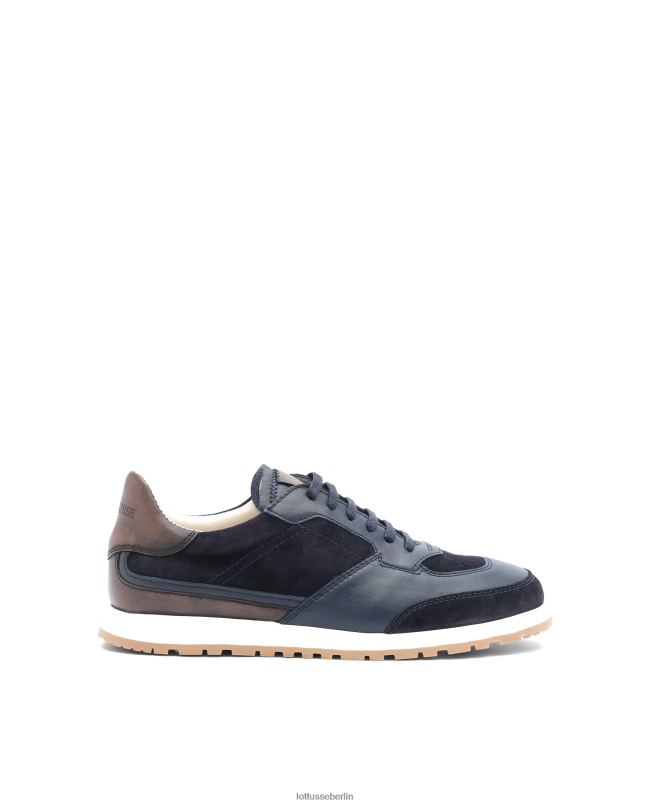 Lottusse Männer Mehrfarbige Sneakers aus Kalbswildleder von Mancor 22LP0193 Marineblau Schuhwerk