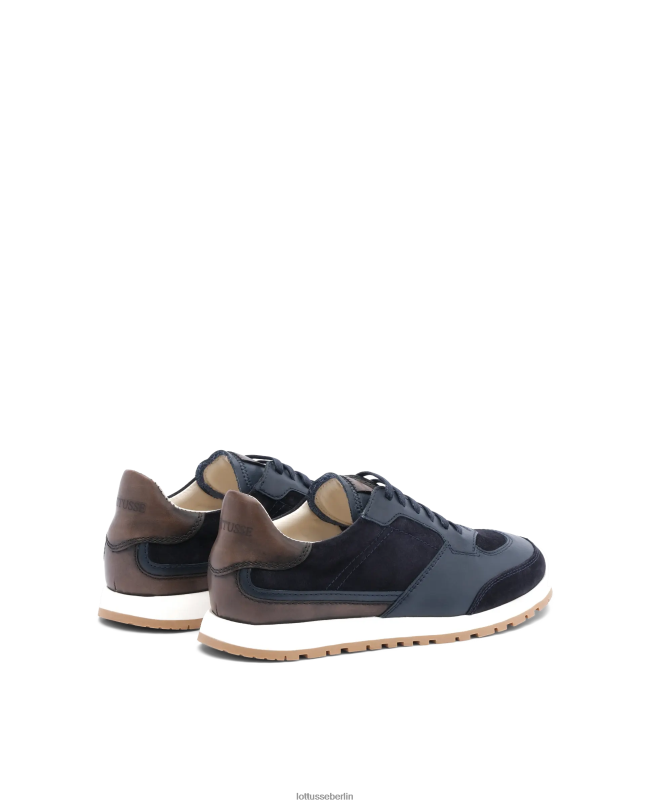 Lottusse Männer Mehrfarbige Sneakers aus Kalbswildleder von Mancor 22LP0193 Marineblau Schuhwerk