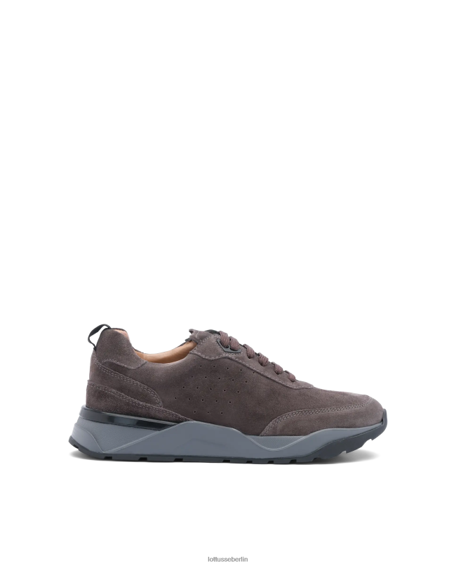 Lottusse Männer Osaka-Sneaker aus Kalbswildleder 22LP0196 bleigrau Schuhwerk