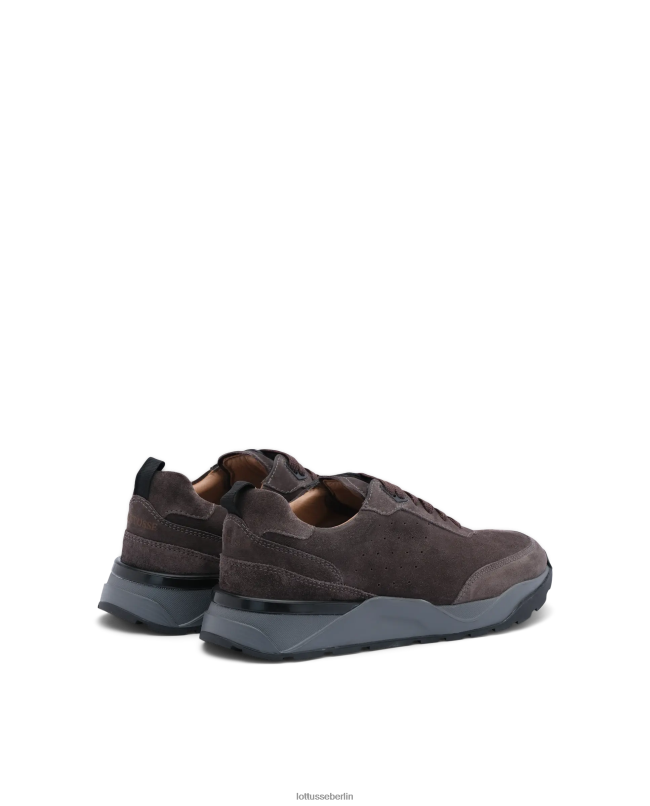 Lottusse Männer Osaka-Sneaker aus Kalbswildleder 22LP0196 bleigrau Schuhwerk