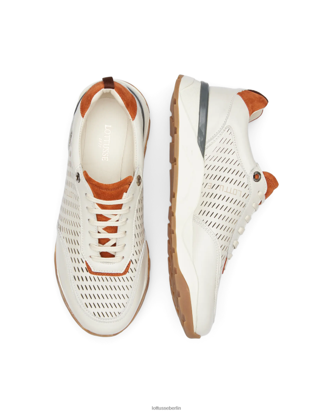 Lottusse Männer Osaka-Sneaker aus weichem Kalbsleder 22LP0124 cremefarben Schuhwerk