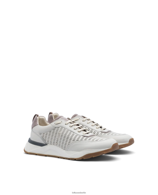 Lottusse Männer Osaka-Sneaker aus weichem Kalbsleder 22LP0125 cremefarben Schuhwerk