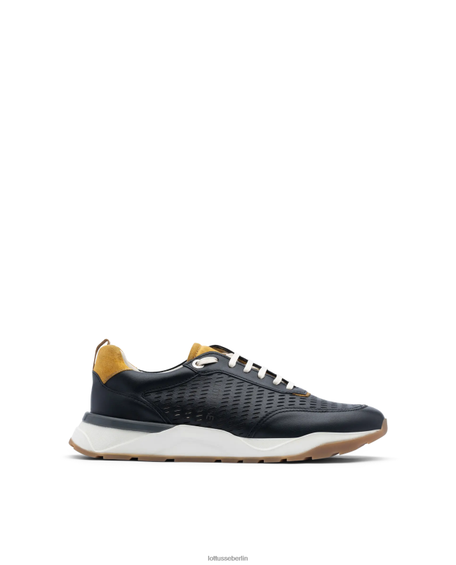 Lottusse Männer Osaka-Sneaker aus weichem Kalbsleder 22LP0126 Schwarz Schuhwerk