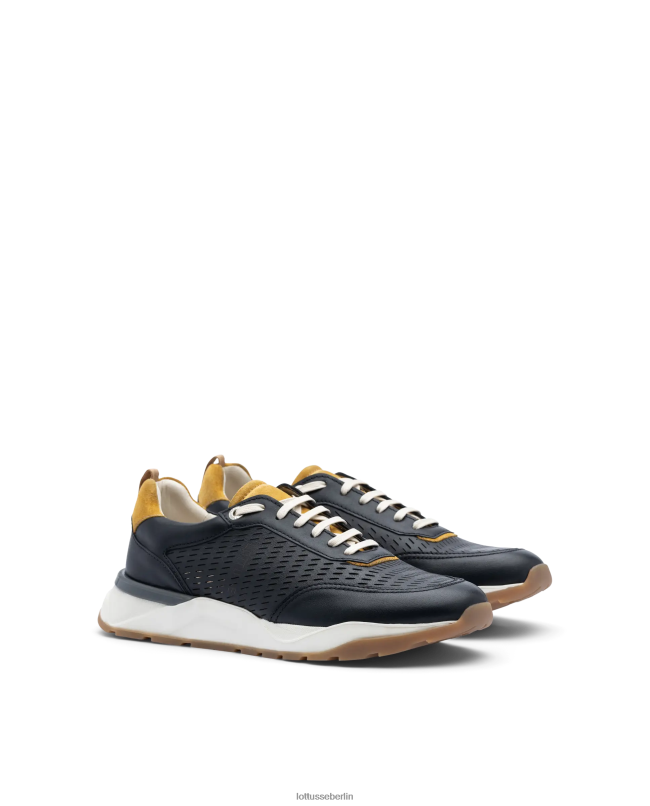 Lottusse Männer Osaka-Sneaker aus weichem Kalbsleder 22LP0126 Schwarz Schuhwerk