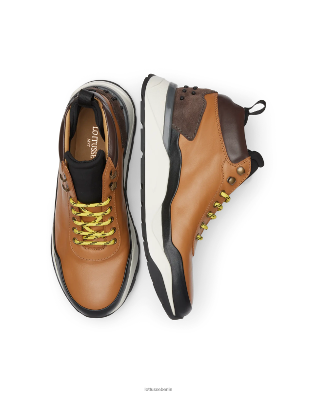 Lottusse Männer Osaka-Sneaker aus weichem Kalbsleder 22LP0197 braun Schuhwerk