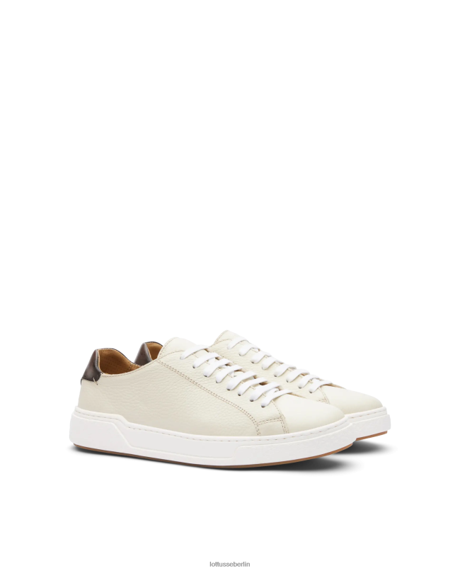 Lottusse Männer Sneakers aus Kalbsleder mit Torino-Maserung 22LP0106 cremefarben Schuhwerk