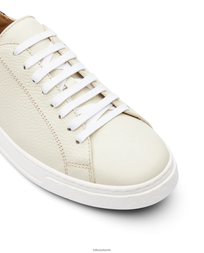 Lottusse Männer Sneakers aus Kalbsleder mit Torino-Maserung 22LP0106 cremefarben Schuhwerk