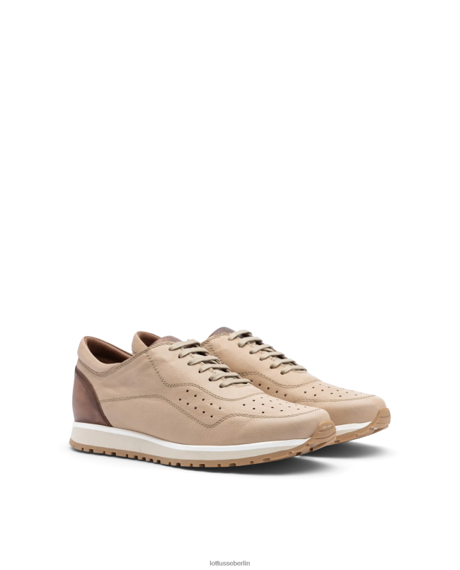 Lottusse Männer Tokyo-Sneaker aus natürlichem Känguruleder 22LP0105 Beige Schuhwerk