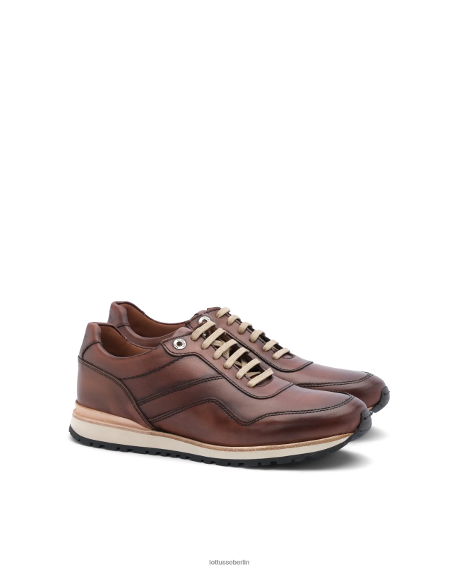 Lottusse Männer Tokyo-Turnschuhe aus Kalbsleder 22LP0188 braun Schuhwerk