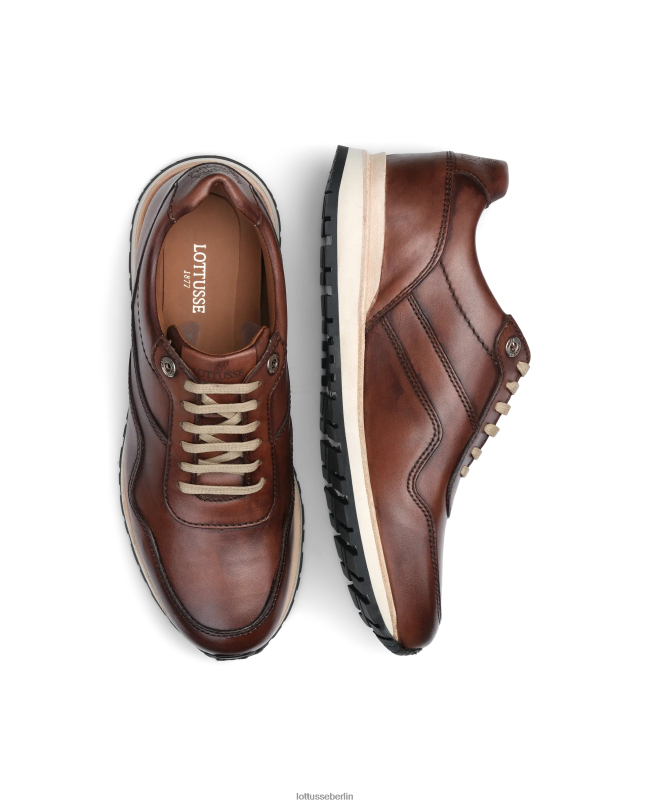 Lottusse Männer Tokyo-Turnschuhe aus Kalbsleder 22LP0188 braun Schuhwerk