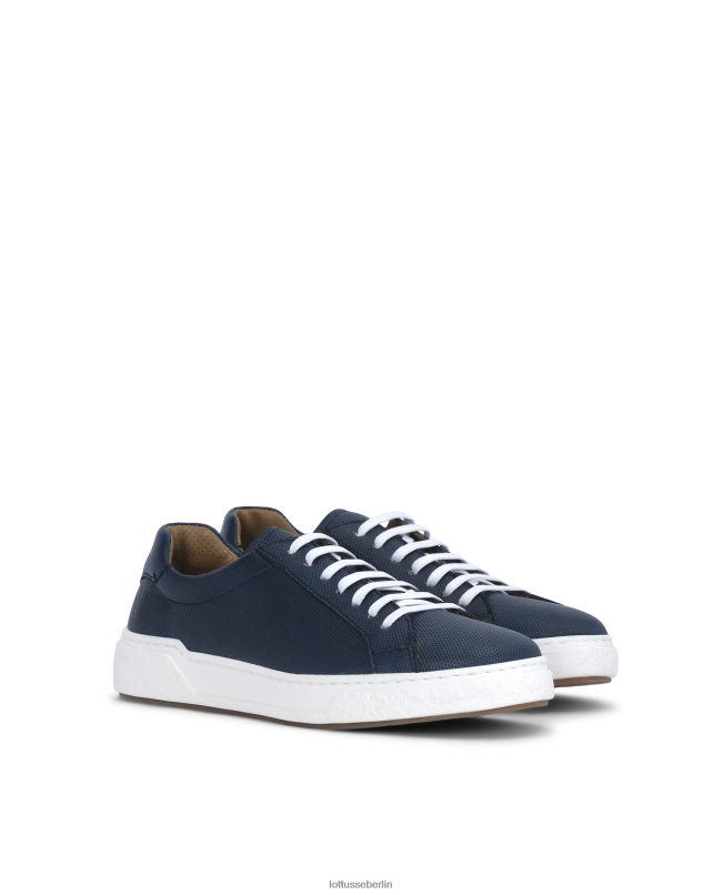 Lottusse Männer Torino Brush of Embossy Kalbsleder-Sneaker 22LP083 Marineblau Schuhwerk