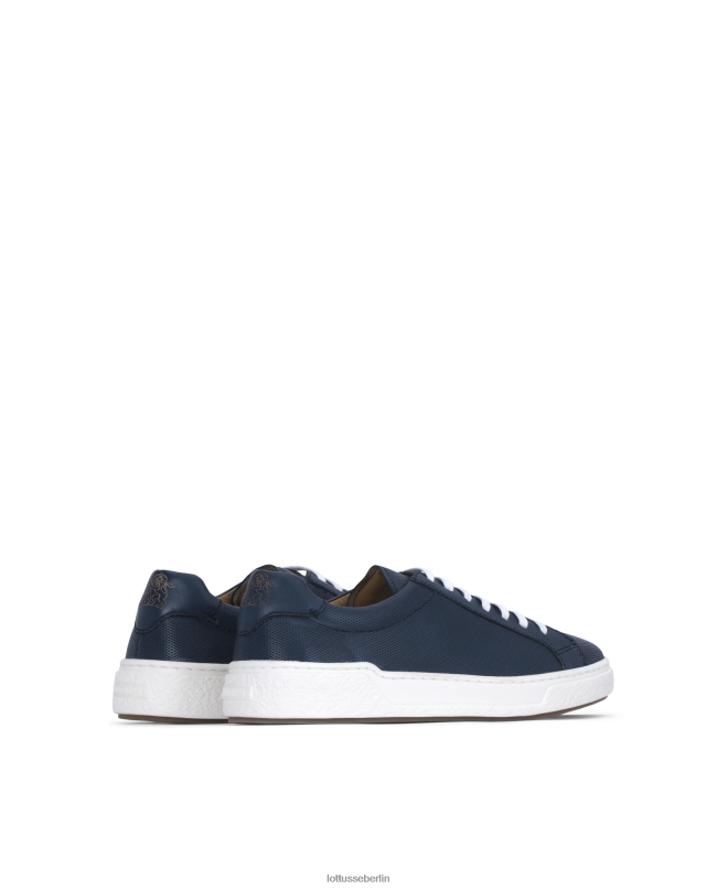 Lottusse Männer Torino Brush of Embossy Kalbsleder-Sneaker 22LP083 Marineblau Schuhwerk