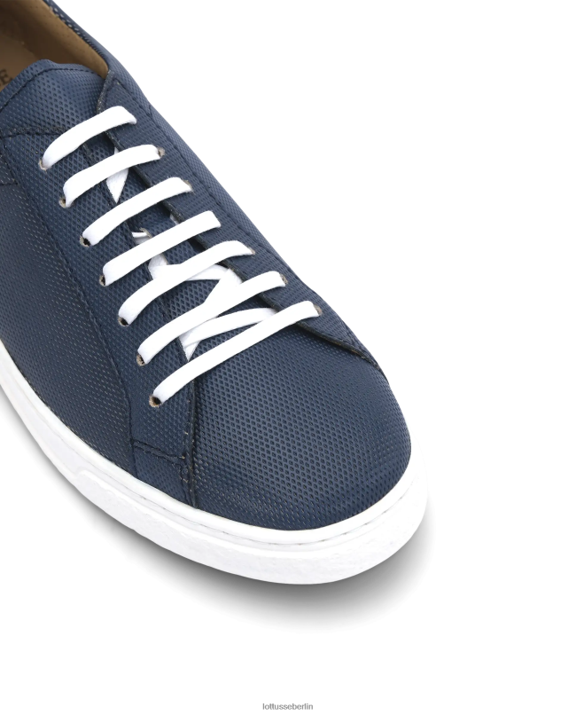 Lottusse Männer Torino Brush of Embossy Kalbsleder-Sneaker 22LP083 Marineblau Schuhwerk