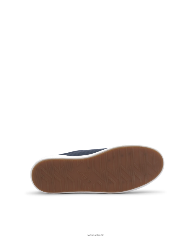 Lottusse Männer Torino Brush of Embossy Kalbsleder-Sneaker 22LP083 Marineblau Schuhwerk