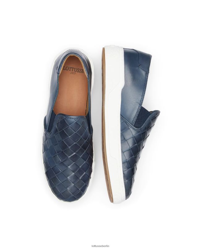 Lottusse Männer Torino-Turnschuhe aus Kalbsleder 22LP0118 Marineblau Schuhwerk
