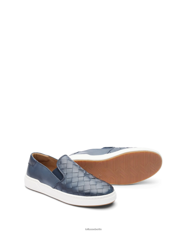 Lottusse Männer Torino-Turnschuhe aus Kalbsleder 22LP0118 Marineblau Schuhwerk