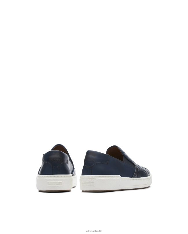 Lottusse Männer Torino-Turnschuhe aus Kalbsleder 22LP0118 Marineblau Schuhwerk