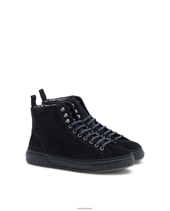 Lottusse Männer Torino-Turnschuhe aus Kalbswildleder 22LP0191 Marine Schuhwerk