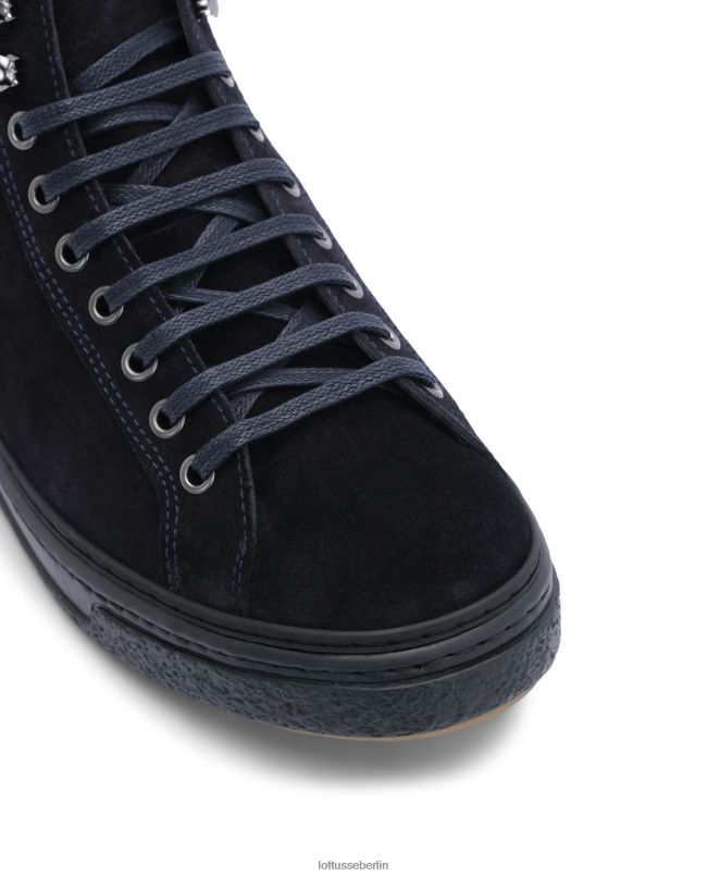 Lottusse Männer Torino-Turnschuhe aus Kalbswildleder 22LP0191 Marine Schuhwerk