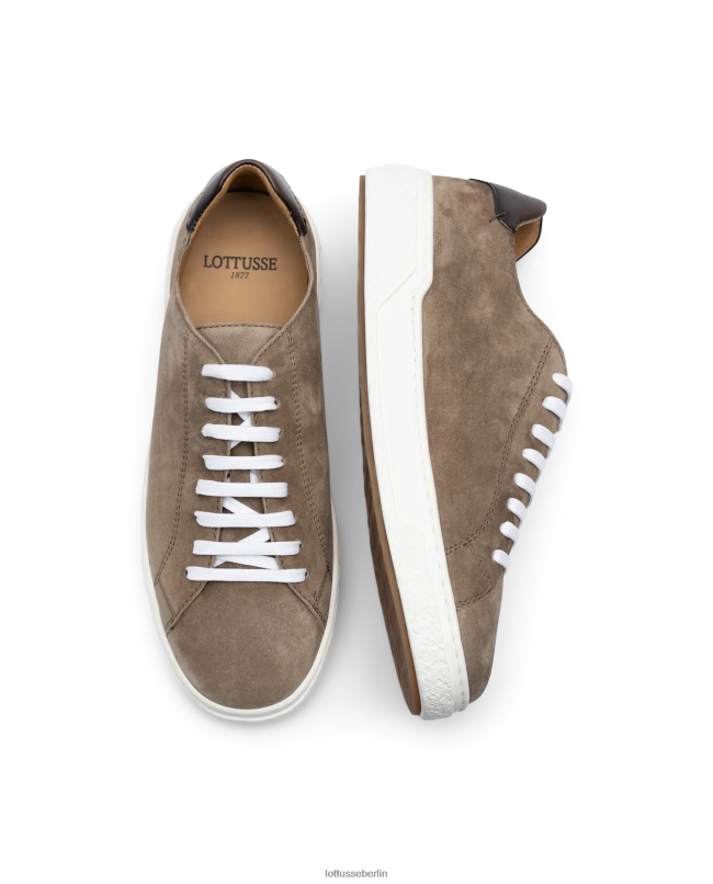 Lottusse Männer Torino-Wildleder-Kalbssneaker 22LP0107 Taupe Schuhwerk