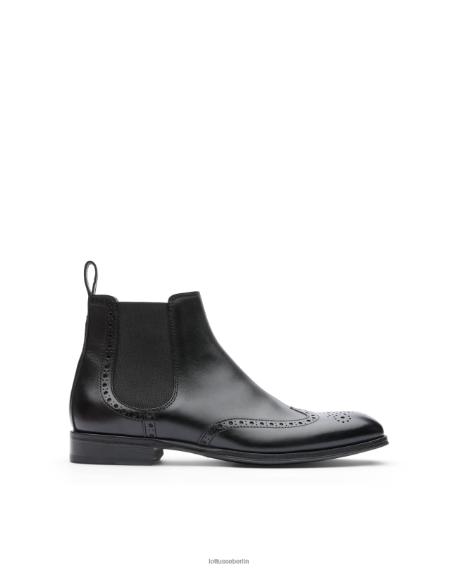 Lottusse Männer Lenox Brush-Off-Kalbsstiefel 22LP0142 Schwarz Schuhwerk