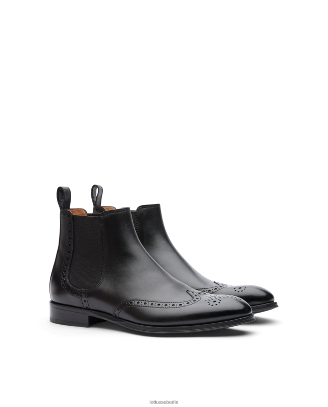 Lottusse Männer Lenox Brush-Off-Kalbsstiefel 22LP0142 Schwarz Schuhwerk