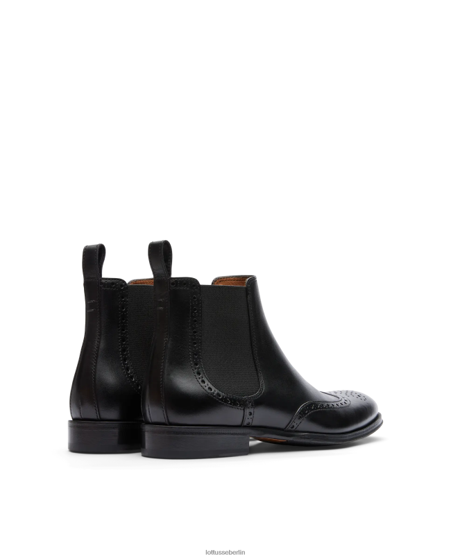 Lottusse Männer Lenox Brush-Off-Kalbsstiefel 22LP0142 Schwarz Schuhwerk