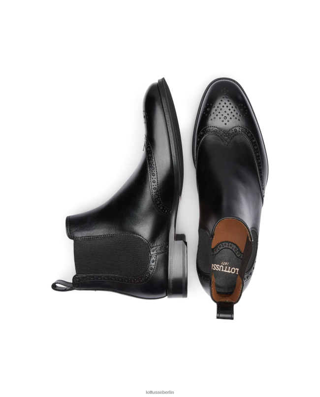 Lottusse Männer Lenox Brush-Off-Kalbsstiefel 22LP0142 Schwarz Schuhwerk