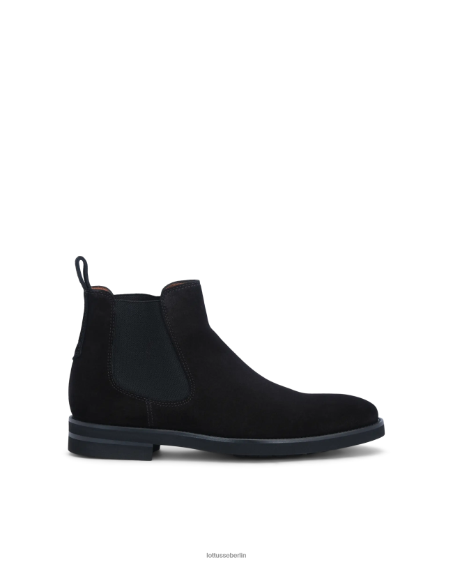 Lottusse Männer Holborn Kalbswildlederstiefel 22LP0146 Schwarz Schuhwerk