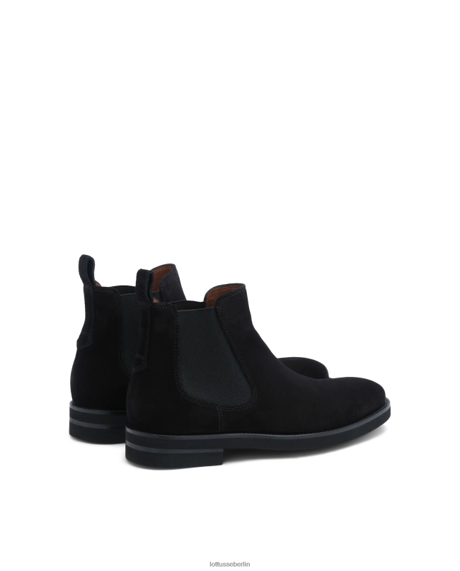 Lottusse Männer Holborn Kalbswildlederstiefel 22LP0146 Schwarz Schuhwerk