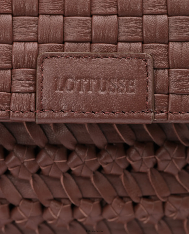Lottusse Sammlung Noodbag-Tasche aus geflochtenem, gewaschenem Lammleder mit Griff oben 22LP0423 braun Zubehör