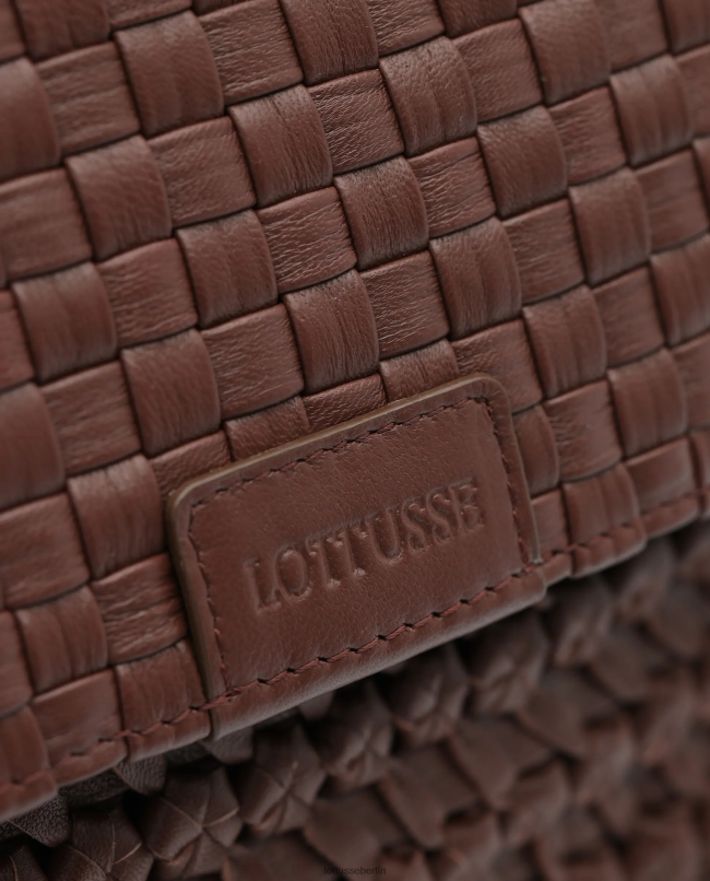 Lottusse Sammlung Noodbag-Tasche aus geflochtenem, gewaschenem Lammleder mit Griff oben 22LP0423 braun Zubehör