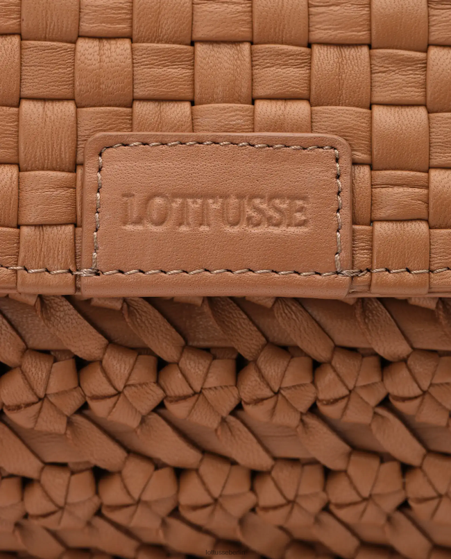 Lottusse Sammlung Noodbag-Tasche aus geflochtenem, gewaschenem Lammleder mit Griff oben 22LP0424 natürlich Zubehör
